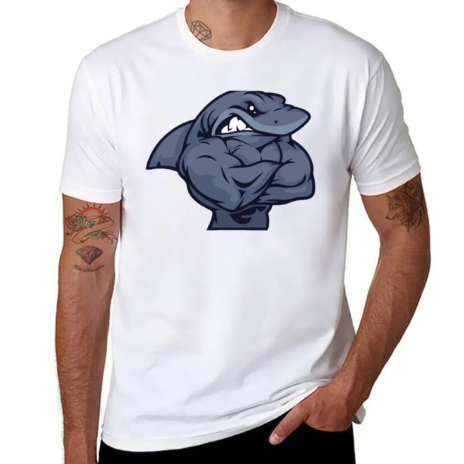 

Muscle Shark T-Shirt Heavy Duty Casual Work Tee