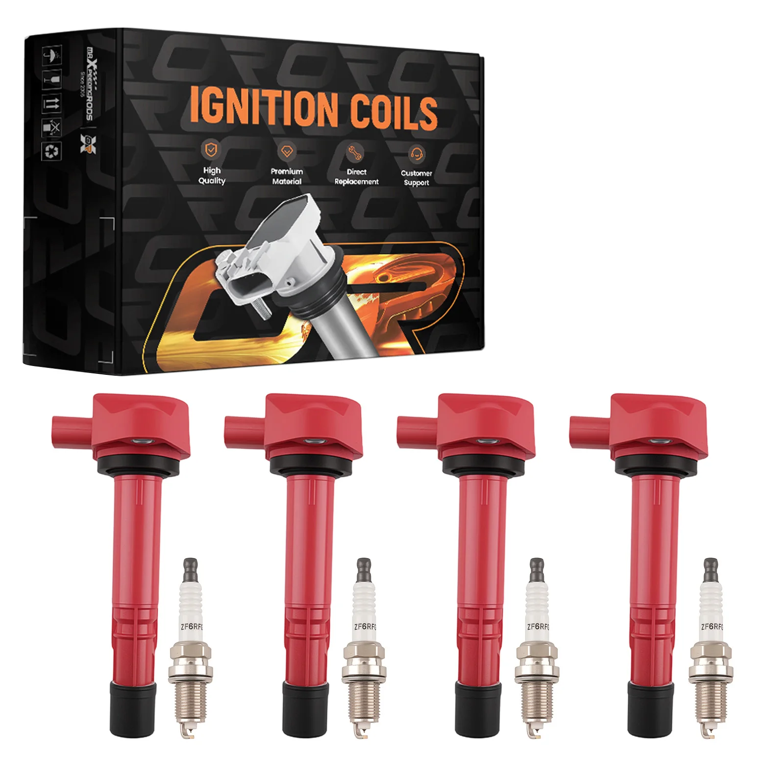 

4X Ignition Coil & Iridium Spark Plug for 01-05 Honda Civic Acura EL L4 1.7L