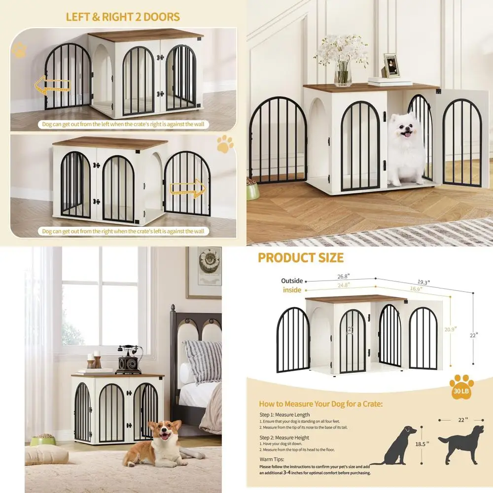 

26,8-дюймовый деревянный ящик для собак, клетка для домашних собак, клетка для собак для маленьких собак, сверхмощные ящики для собак, декоративный конец дома для домашних животных Si