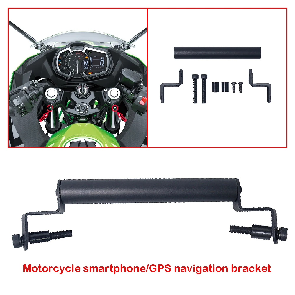 Fits for Kawasaki Ninja 400 250 ABS KRT EX400 EX250 2018-2024 Motorcycle GPS Navigation And Smart Phone Adapt Base Mount Bracket