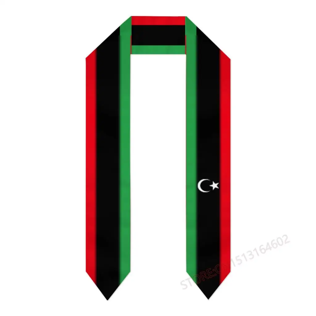 Custom Name Or Logo Libya Flag Scarf Graduation Stole Sash International Study Abroad Class of 2023 Shawl