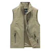 FGKKS primavera nuevos hombres chaleco ocio al aire libre chaleco de Color sólido joven de mediana edad fotografía pesca chaleco Casual chaqueta masculina