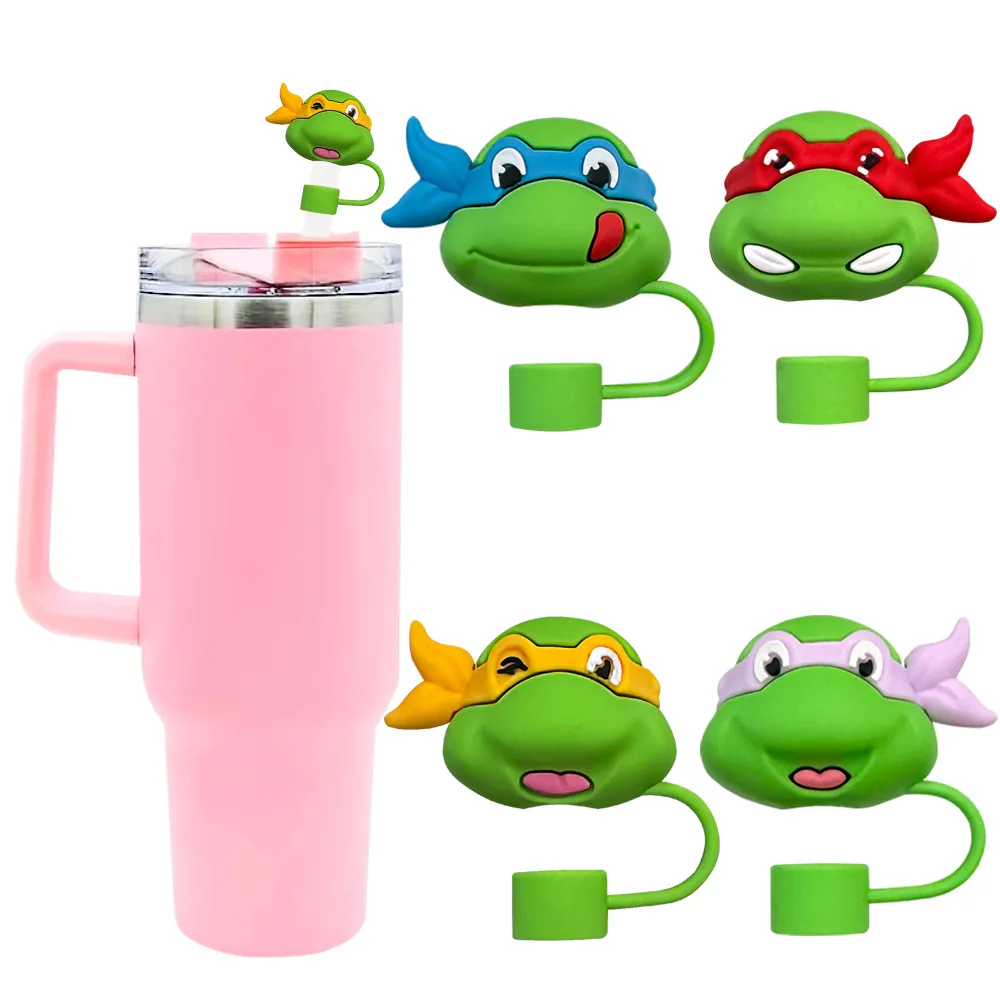 Hot Toys 3D Stereo Straw Cover Cap Cartoon for Stanley Cup Accessories Straw Topper 10mm Dust-Proof Reusable Cute Strawpcs Lids