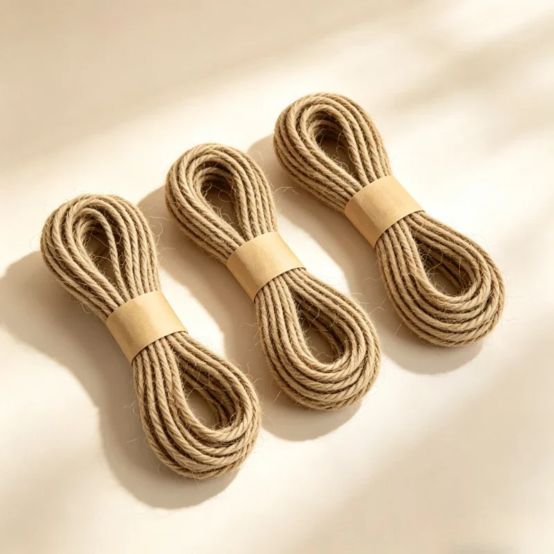 3pcs of gardening twist tie cord, thickened natural jute rope - 2mm diameter, large capacity durable fiber rope