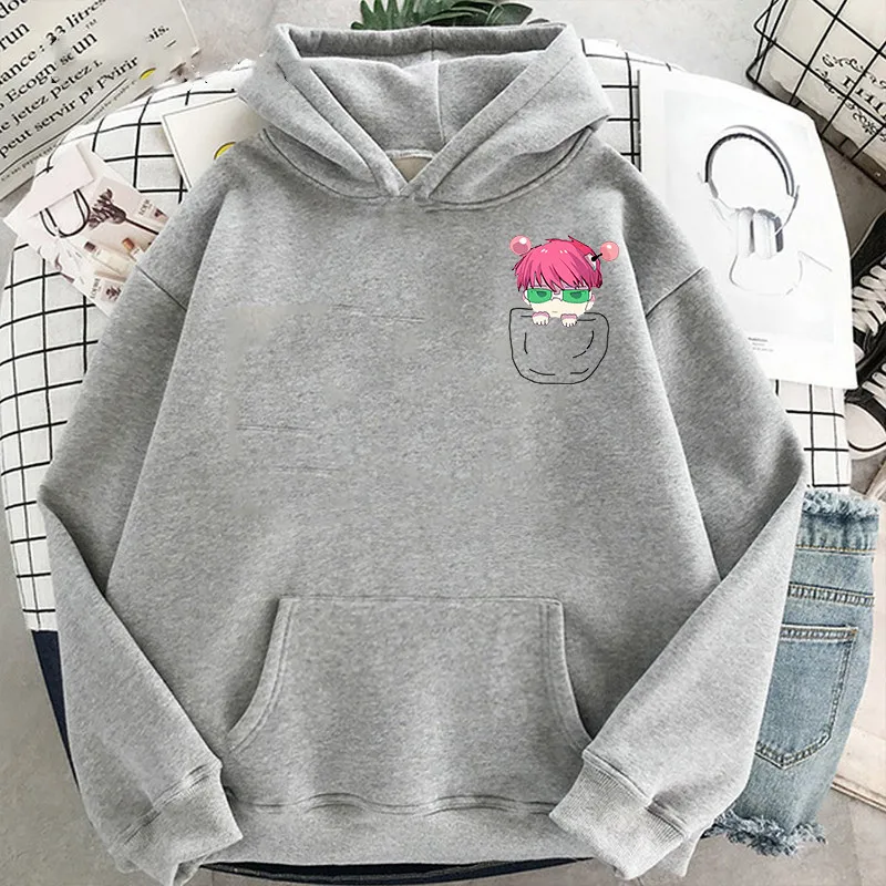 2023 Anime De Rampzalige Leven Van Saiki K Kusuo Saiki Hoodies Mannen Vrouwen Kawaii Manga Pocket Jongens Harajuku Fashion Casua