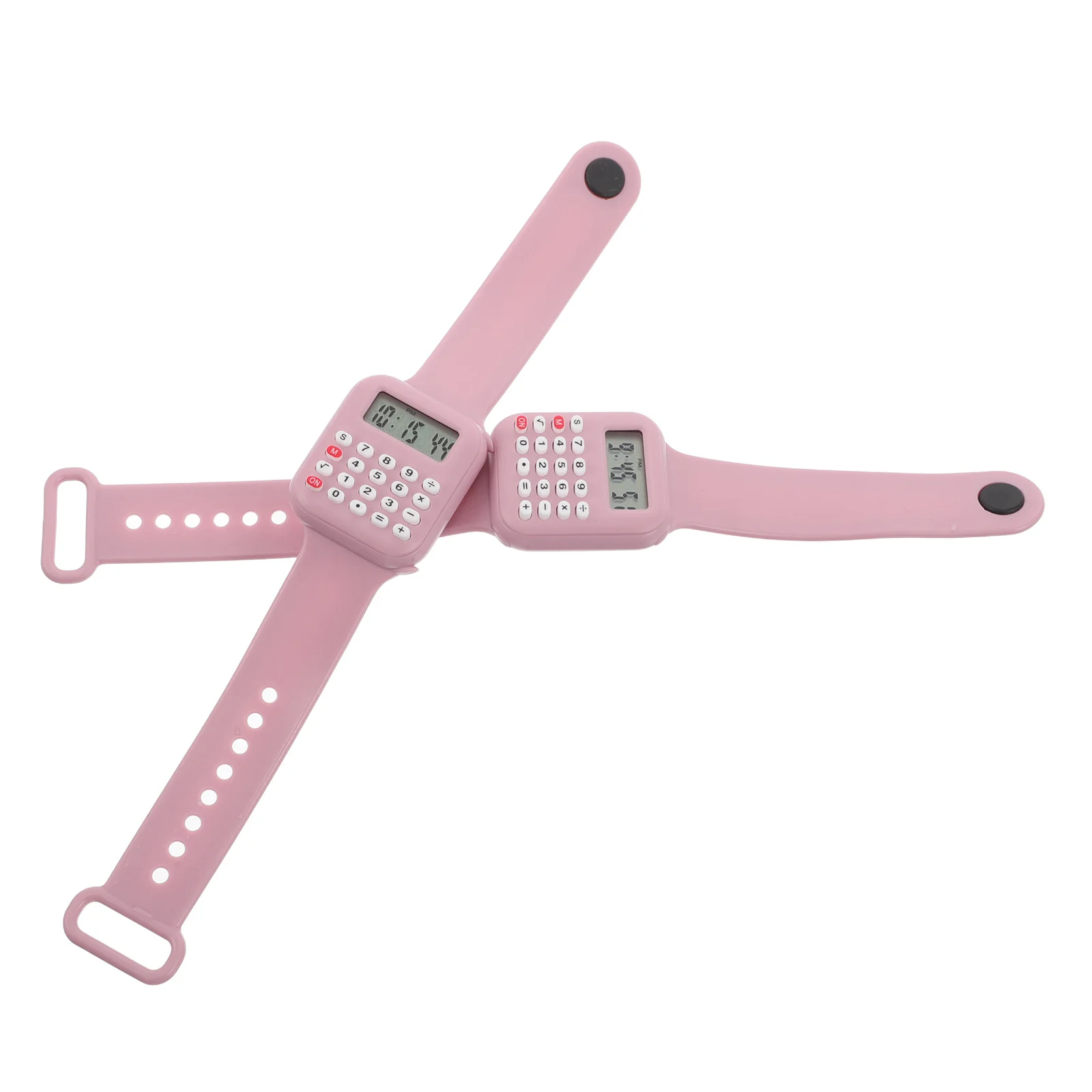 

2Pcs Electronic Calculator Watch for Children Mini Portable Multifunctional Timekeeping and Math Practice Device Cute Learning
