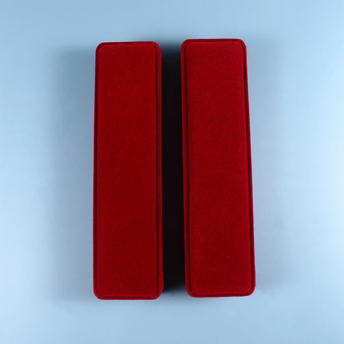 

2Pcs Wine Red Flannel Jewelry Box Elegant Simplicity Necklace Pendant Earring Organizer Jewelry Storage Container Gift