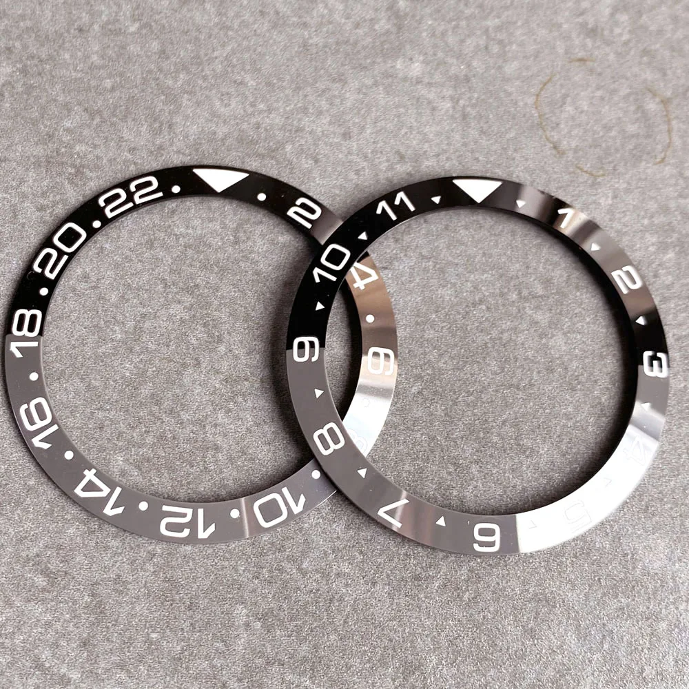 Mods Sloping 38mm*30.6mm Black//Light Blue//Black Gray GMT Ceramic Bezel Watch Insert For Watch Replace Watch Bezel Inserts 40mm