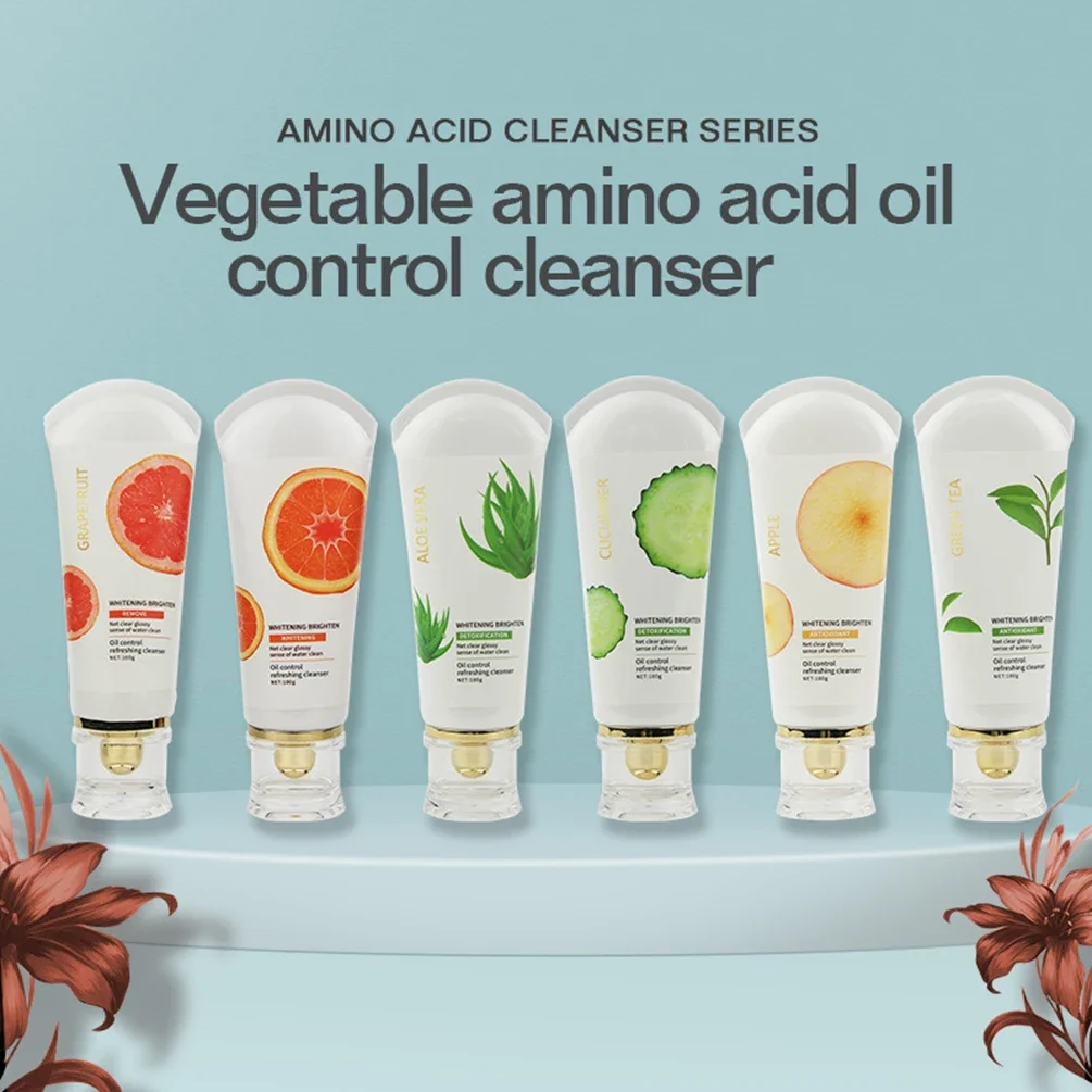 Limpador de aminoácidos de marca própria logotipo personalizado refrescante anti-acne hidratante limpador de bolhas removedor de maquiagem atacado
