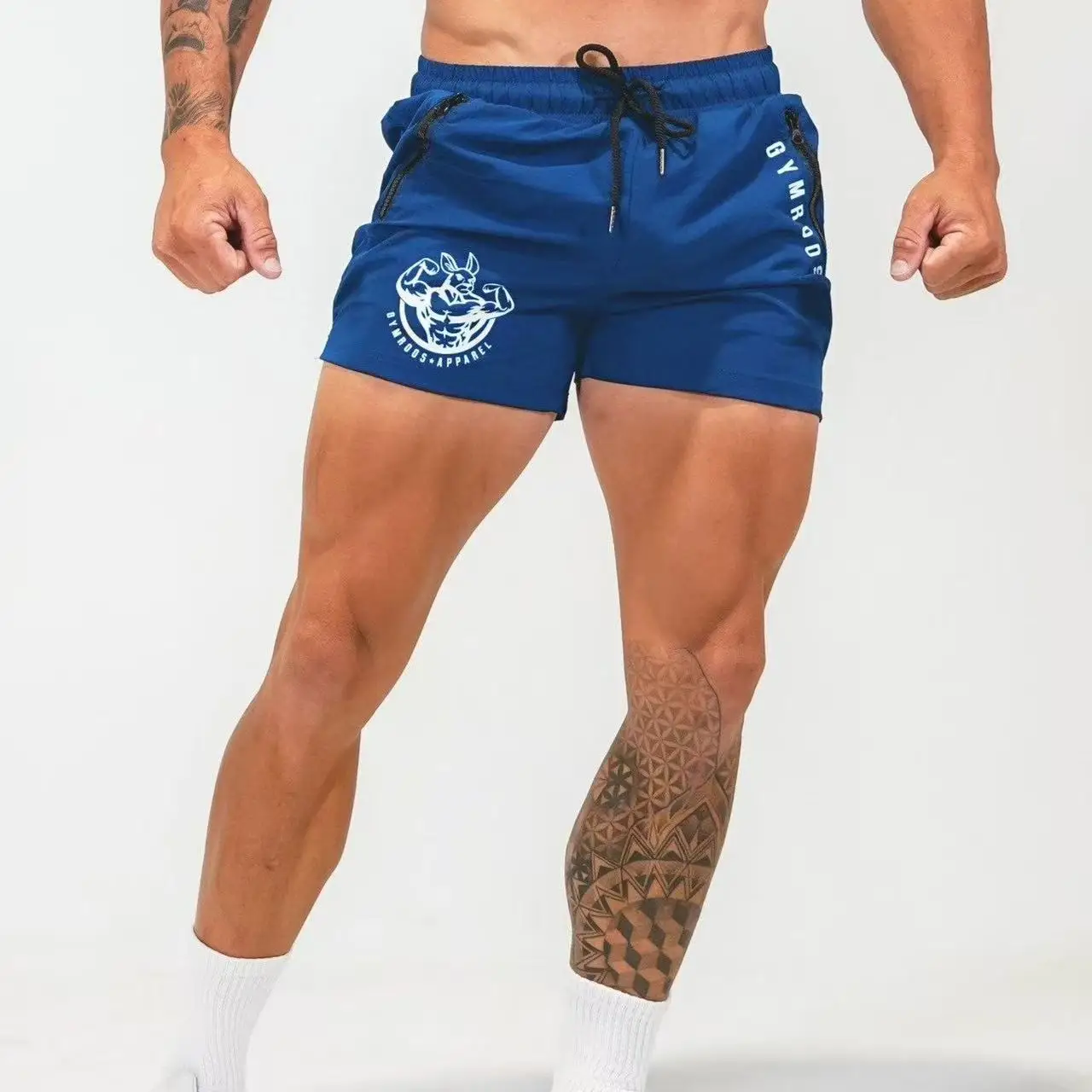 

Men Gym Sports Shorts Workout Running Shorts Bodybuilding Joggers Summer Fitness Training Jogging Short Pants Male Beach pants