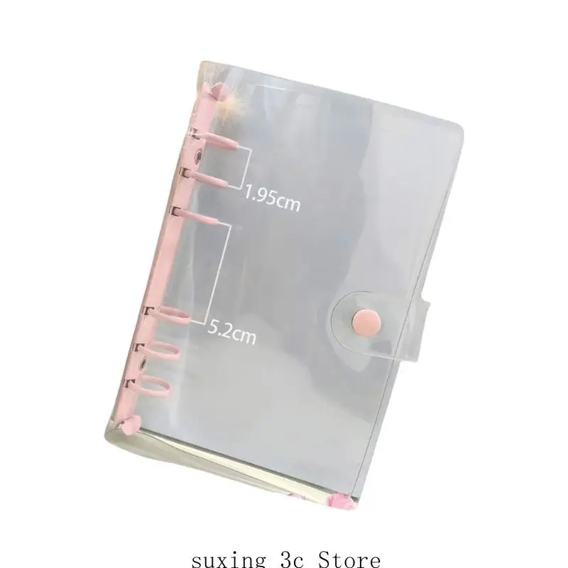 

Clear Notebook Binders 6 Rings Planner Binder Soft Binder with Snap Button Closure Refillable Binder Budget Binder