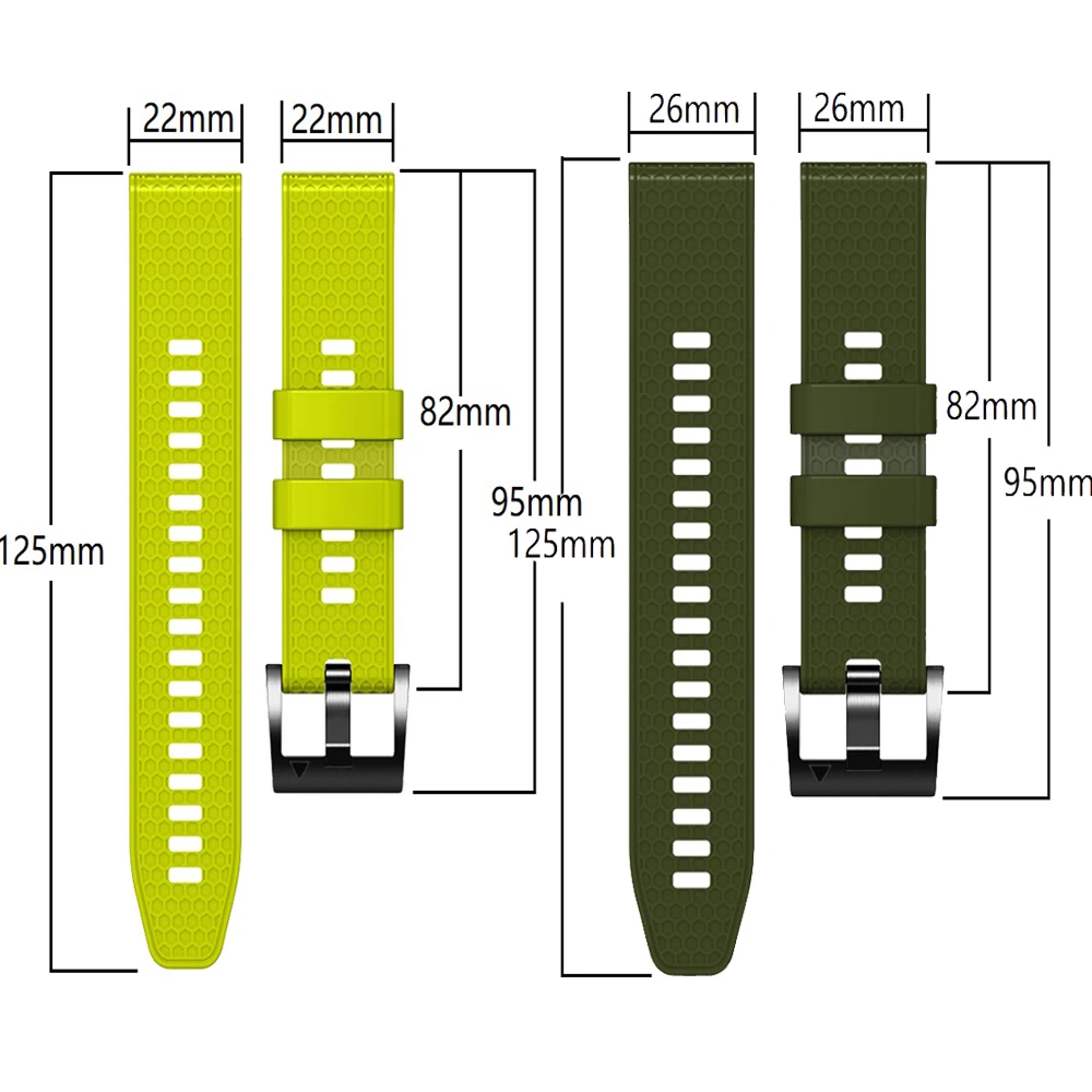 Quickfit 22mm 26mm Sports Silicone Strap For Garmin Forerunner 965 955 945 935 Fenix 8 7 6 5 Watch Strap Band Wristband Bracelet