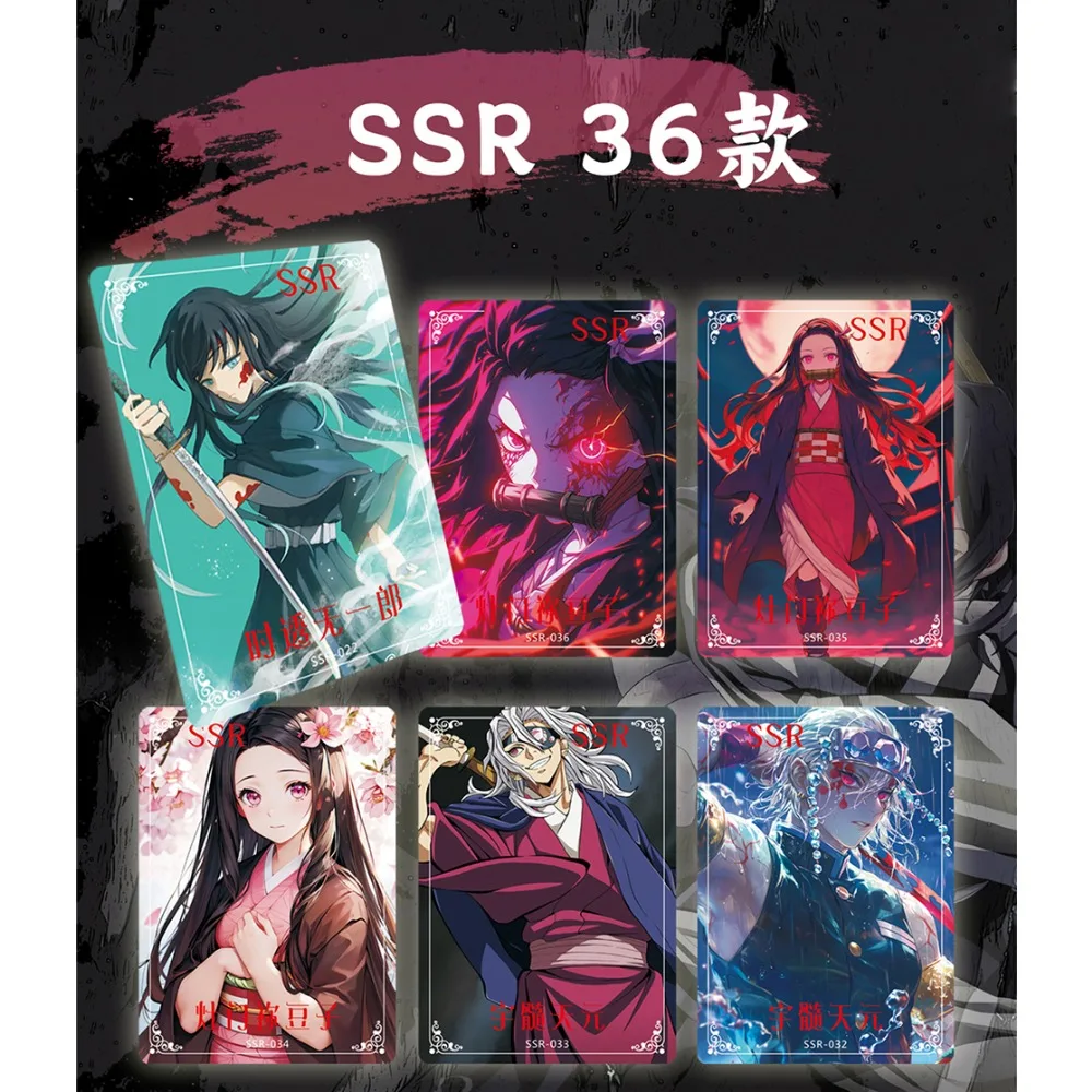 New Genuine Demon Slayer Cards for Boys and Girls Anime Kamado Tanjirou Tomioka Giyuu Character Cool Handsome Puzzle Cards Gifts