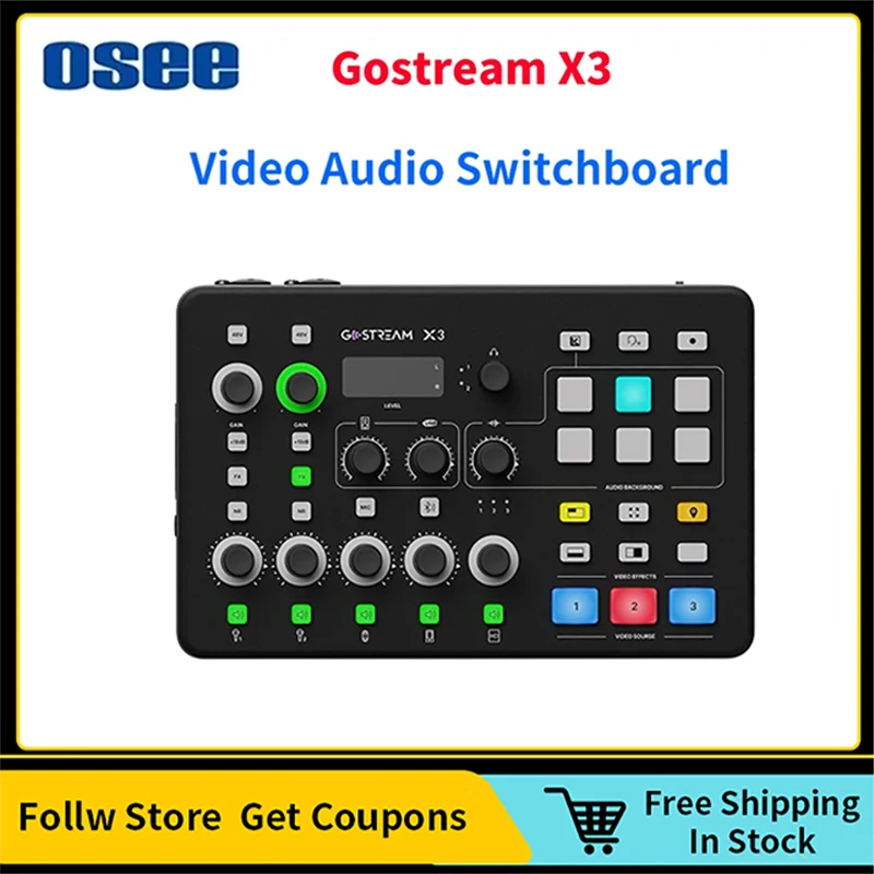 Osee GoStream X3 HDMI Video Audio with Foot Pedals Switching Integrated Control of Screen and Audio for Live Streaming Video