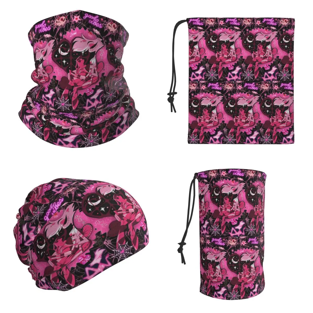 Angel Dust Hazbins Bandana Neck Gaiter Printed Mask Scarf Warm Balaclava Unisex Adult Breathable