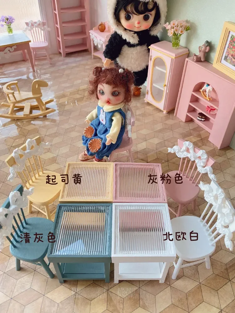 Miniature Dollhouse Furniture Miniature Chairs End Table Chair Bjd New Diy Miniature Dollhouse Decoration Accessories