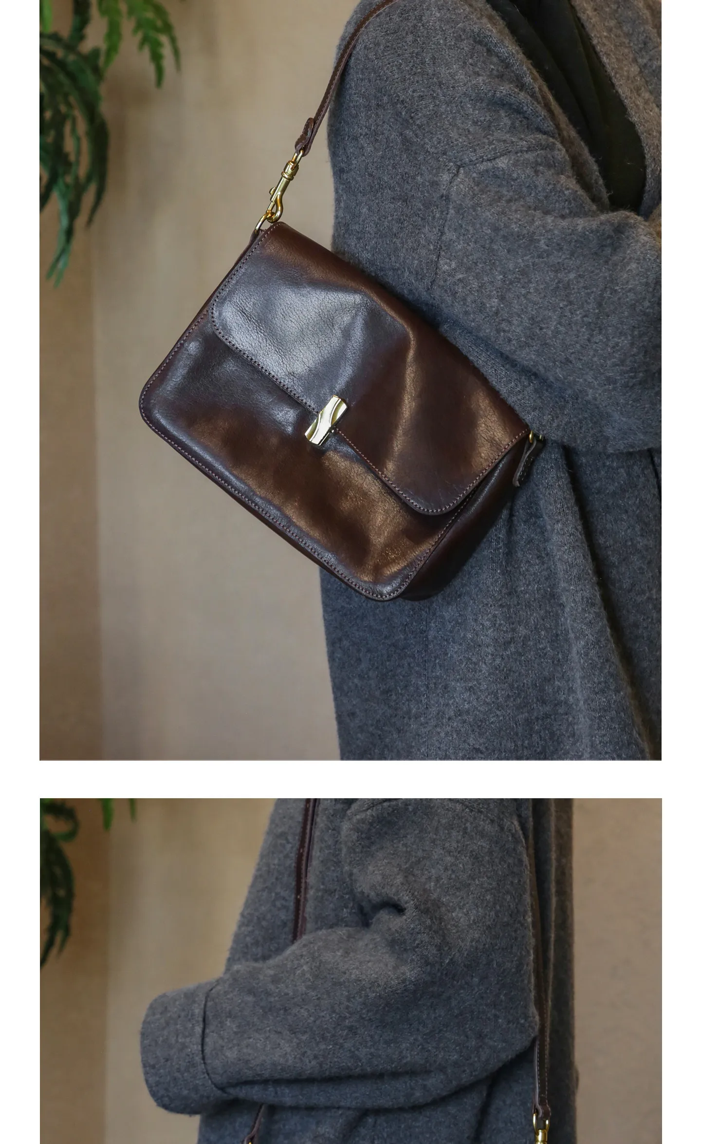Designer-Handtasche aus handgefertigtem Rindsleder, Damen-Umhängetasche für Wochenend-Shopping, echte Leder-Umhängetasche für Frauen – Detail 14