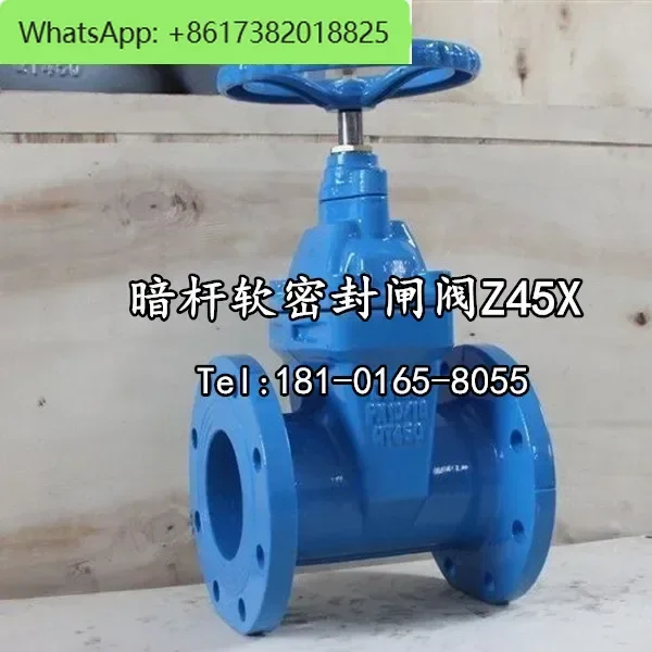 Z45X-16Q water with dark rod elastic seat seal gate valve soft seal flange DN50 65 100 125 150