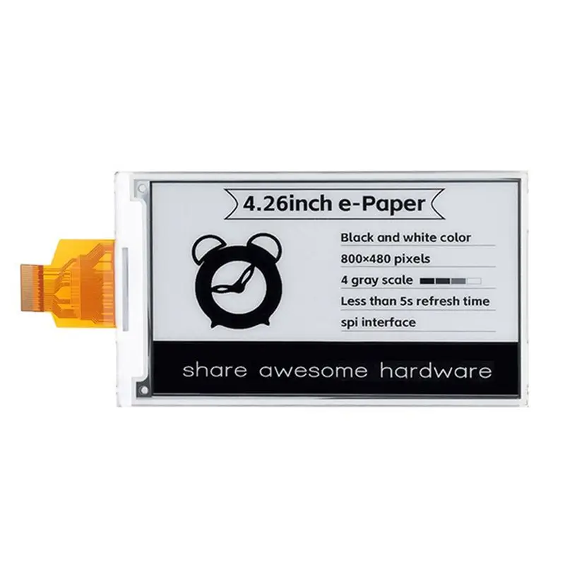 

4.26Inch E-Paper Display 800X480P 3.3V Black White Color For Raspberry Pi Jetson Nano Arduino STM32