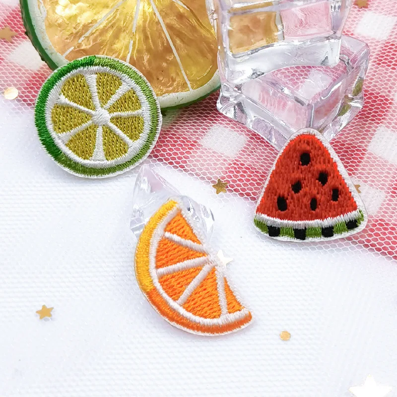 Fruit Embroidery Patch Small Cloth Sticker  Patches For Clothing DIY Manual Accessories Hand Account Decoration Applique Badges