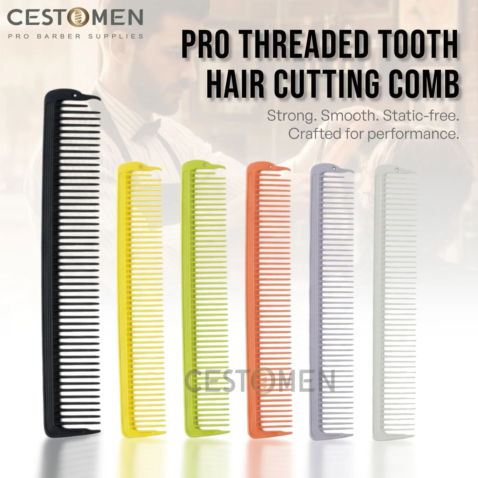 

1Pc NEW Pro Barber Hair Cutting Combs For Men Women Threaded Wide Tooth Heat Resistant Salon Hairdressing Comb Styling Tools