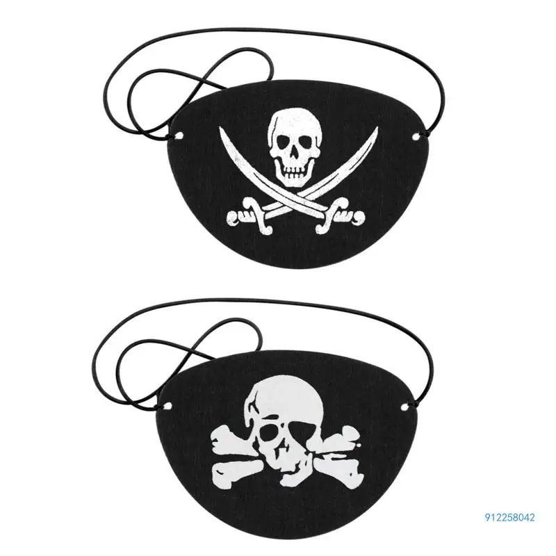 12Pcs Pirate Eye Patches Skull Eye Mask Felt Pirate Eye Skull Eye Skeleton Drop shipping