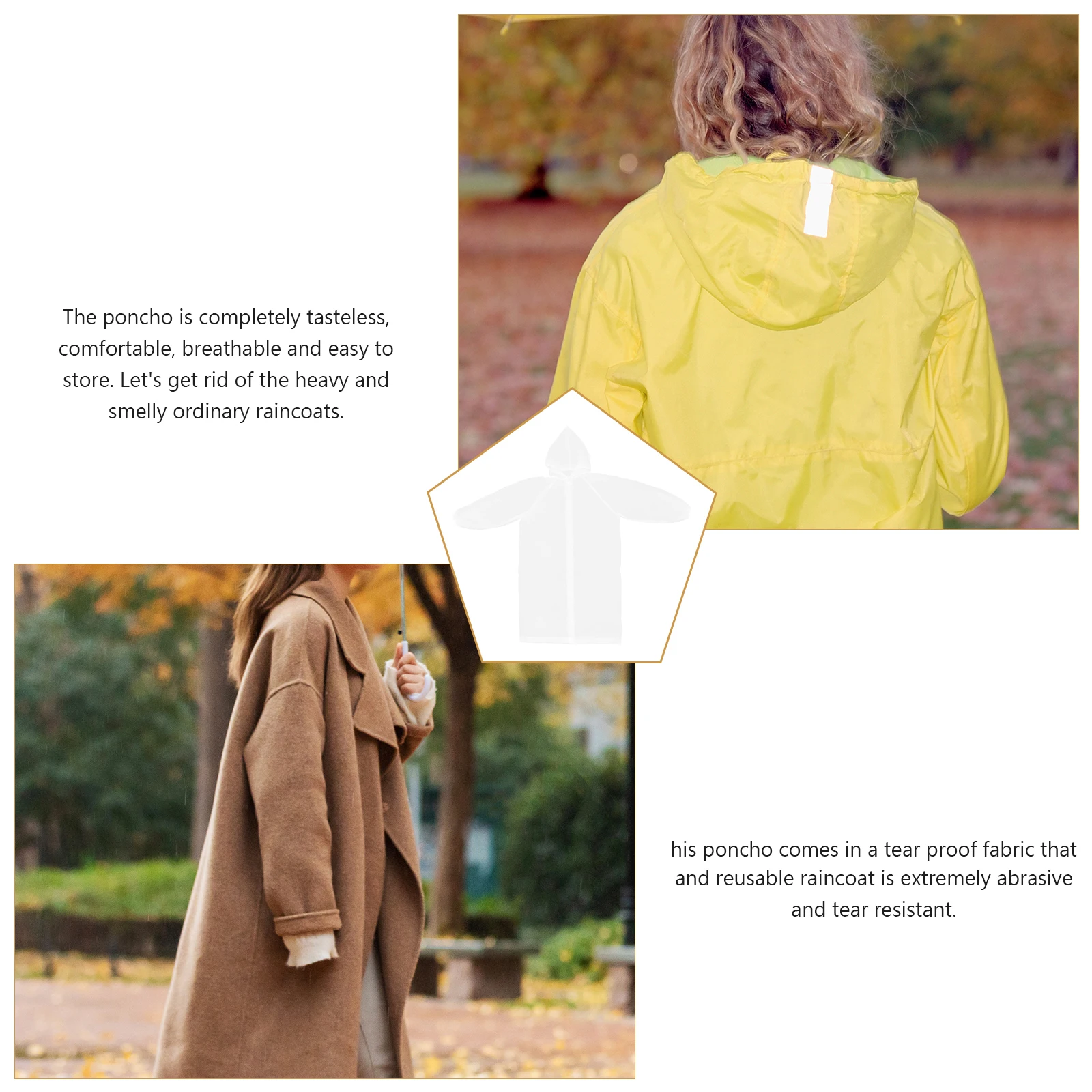 

3Pcs EVA Raincoat Poncho Portable Jacket Waterproof Adults Hood Quick Dry Reusable Travel Hiking Camping Safety Gear