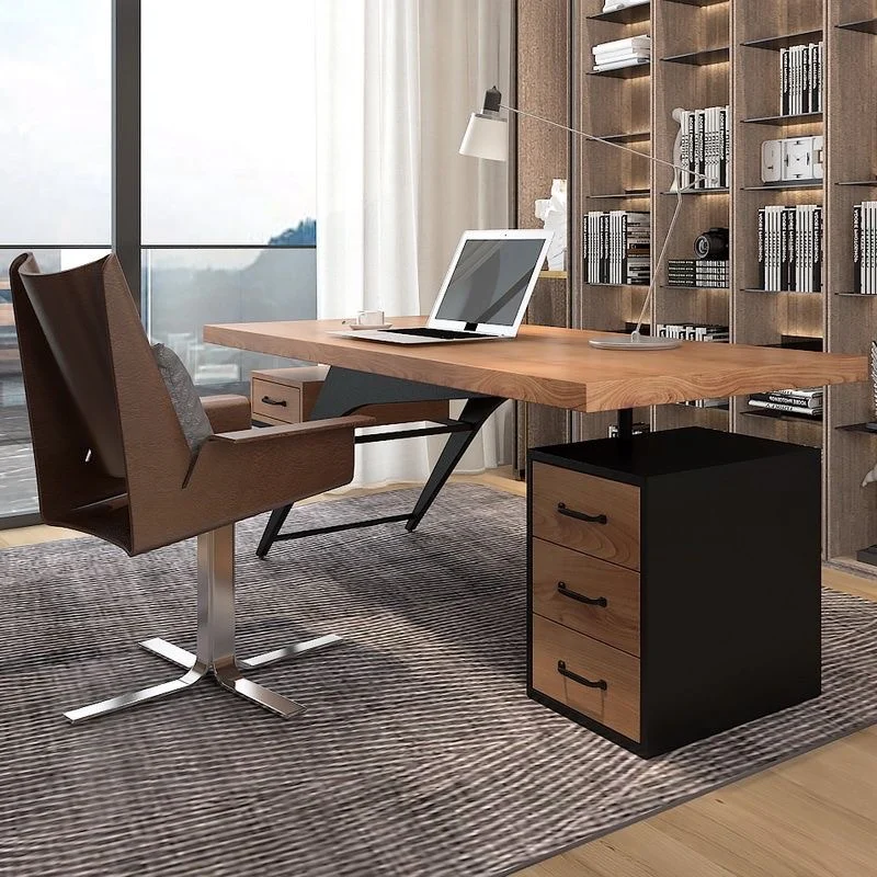 

Strong Modern Executive Office Desk Hutch Drawers Wooden Organizer Computer Desk Space Saving Escritorio Oficina Furniture