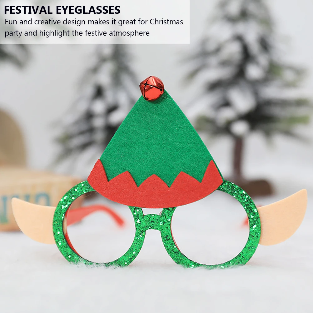 4 Stück Elfenbrillen, Weihnachtsfeierbrillen, dekorative Kinderkostüm-Requisiten, lustiges kreatives Design, leichte Weihnachtsbrillen