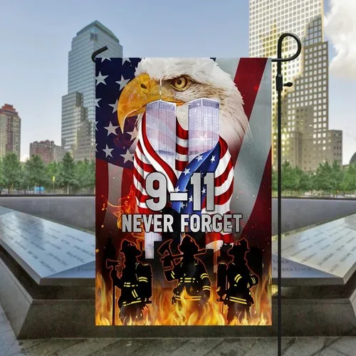 Never Forget Patriot Day 911 Twin Tower Eagle Memorial Flag Graden Flag UUI GGX