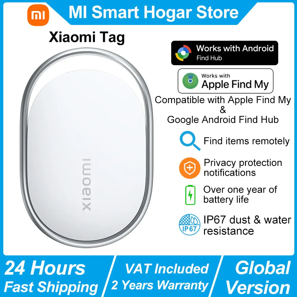 Xiaomi Tag Smart Anti-Verlust-Gerät, Fernortung von Gegenständen, Kompatibel mit Apple Find My & Google Android Find Hub, Globale Version
