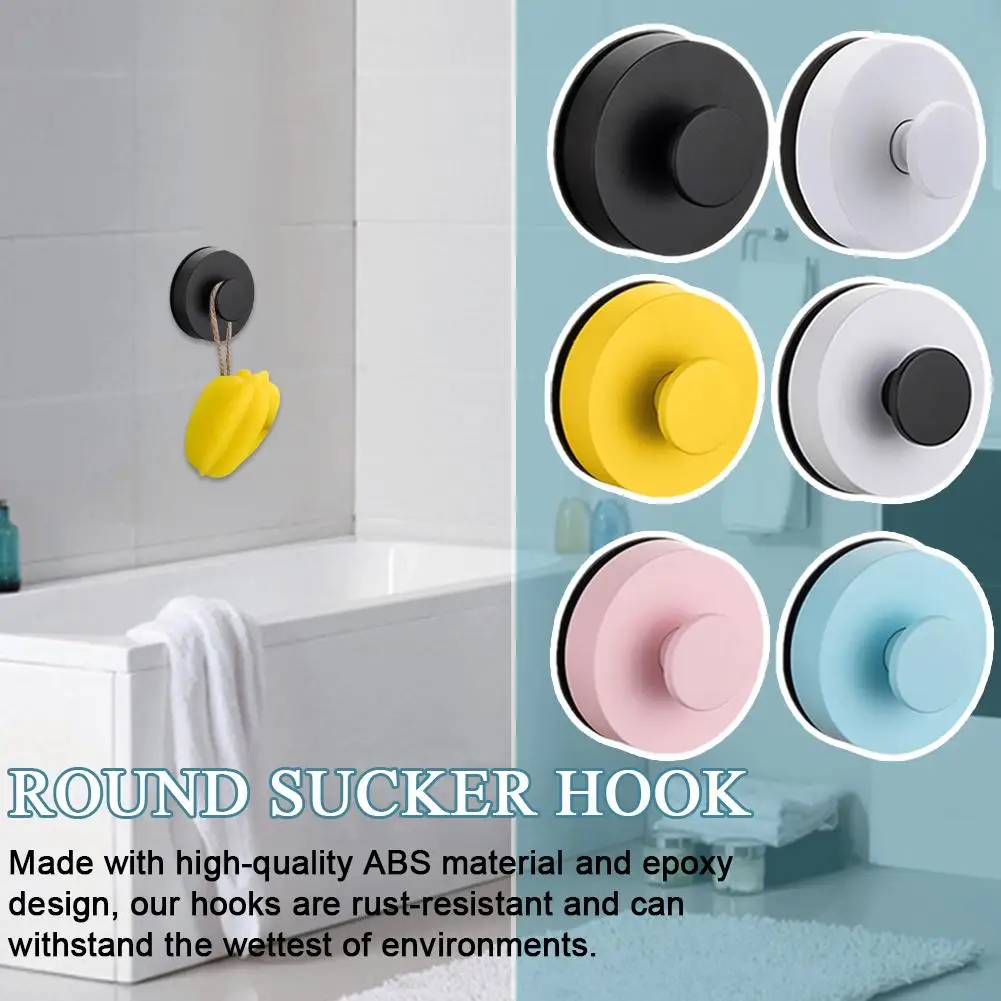 Black/White Vacuum Suction Cup Hooks Punch Free Bath Sucker Hook Wall Hook Hanger Glass Kitchen Bathroom Hooks For Towel Handbag