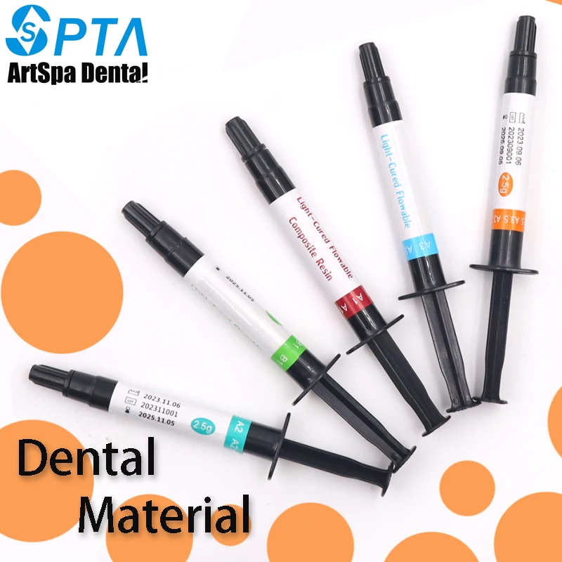 Dental Composite Resin Flowable LightCuring A1 A2 A3 A3.5 Refill syringeDelivery Tips Etch Gel Adhesive Bonding