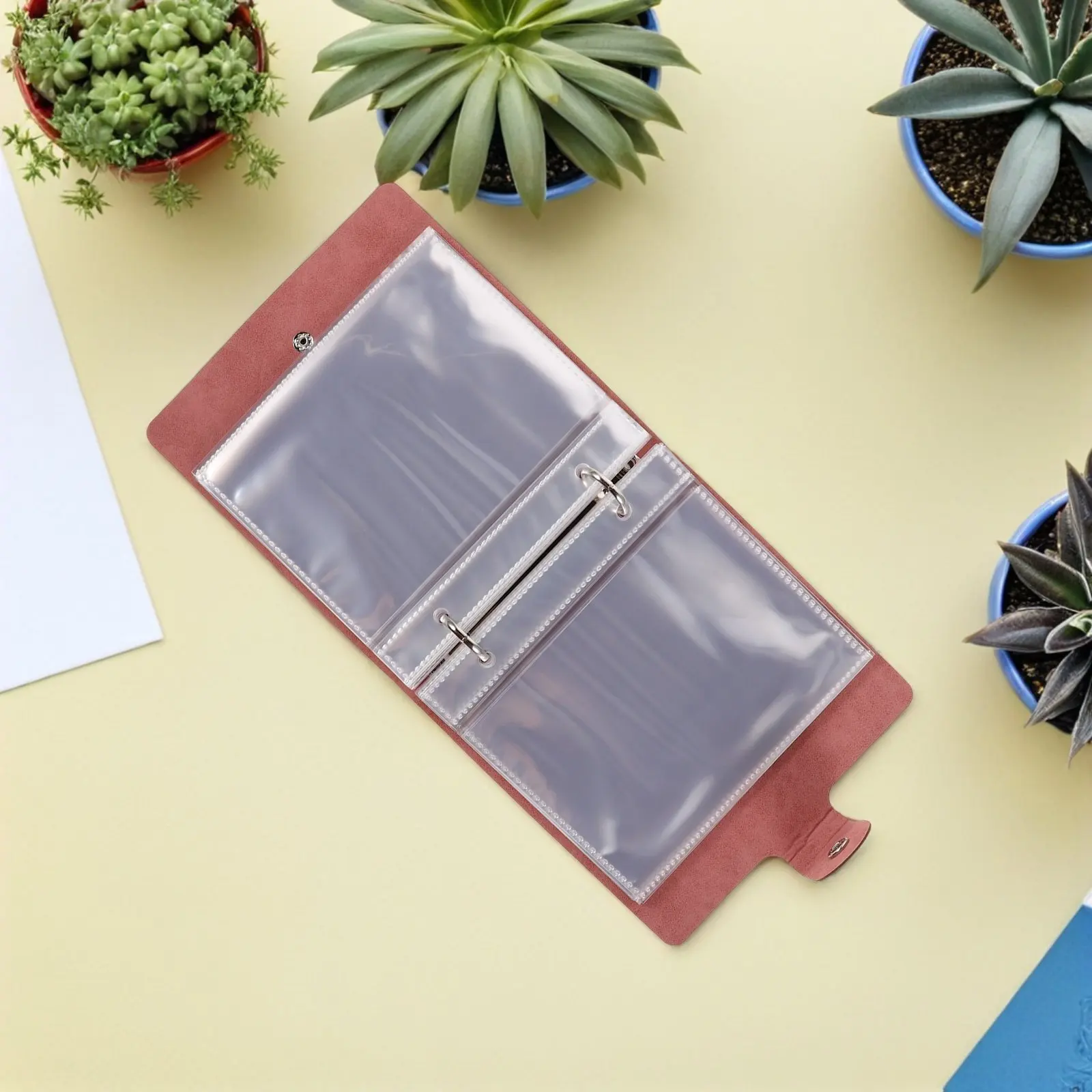 

Seed Storage Organizer Binder Fake Leather Seed Packet Organizer with 25 Clear Pockets 50 Envelopes Garden Book for Plant Flower