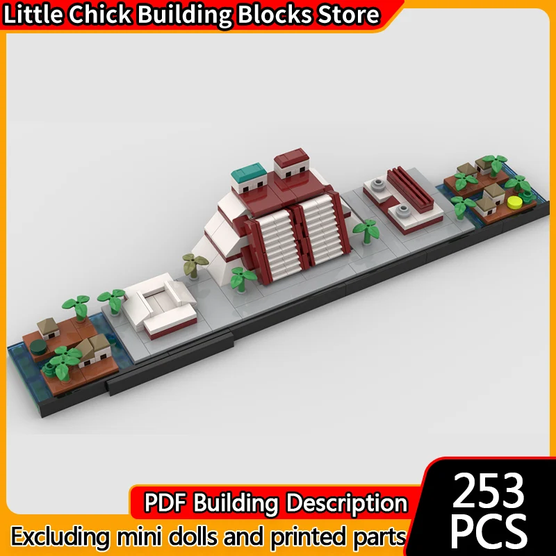 

City Street View Model MOC Building Bricks Capital Miniature Scene Modular Technology Children Holiday Gifts Assemble Toys Suit