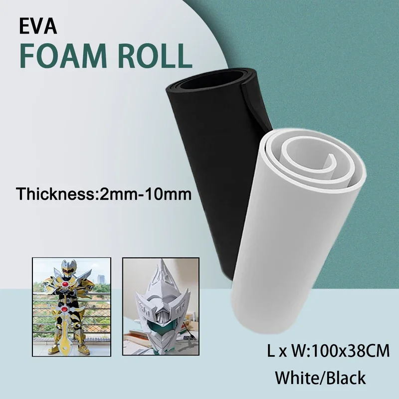 EVA Foam Roll Sponge Paper  2mm-10mm Thick 39"x15" DIY Cosplay Foam Sheet  Pliable & Elastic for Craft Projects Costume Cosplay