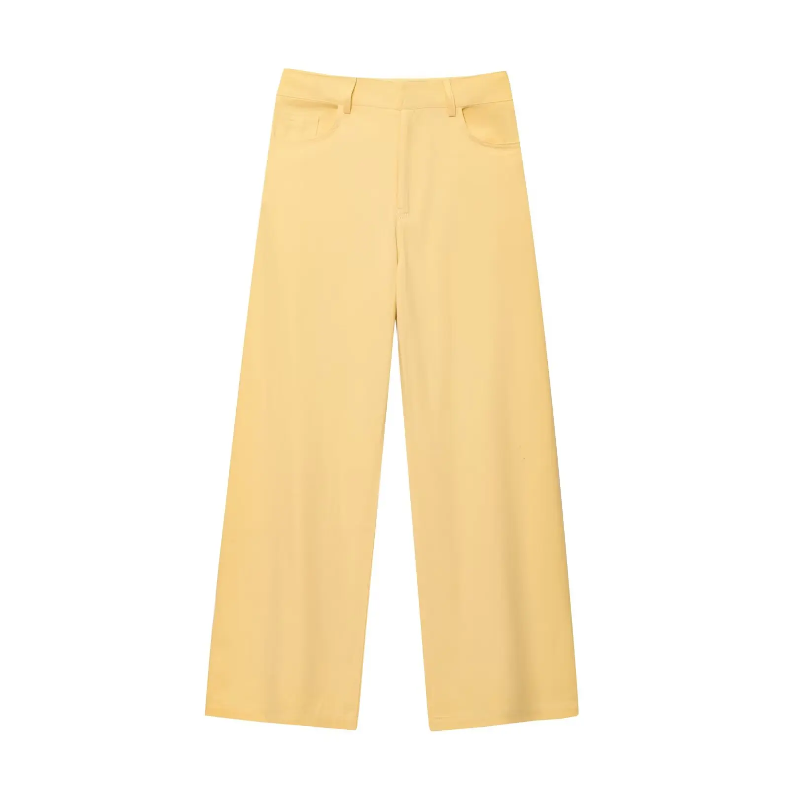 JNLEAOG Primavera Nuove Donne Faion Design Pantaloni a Gamba Larga Pantaloni Lunghi Or Sve Button up Abbigliamento Casual per Adulti