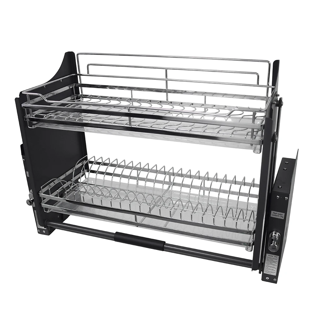 منظمة إغلاق ناعمة، خزانة تخزين المطبخ، رف أطباق المصعد، سلة رفع قابلة للسحب #3