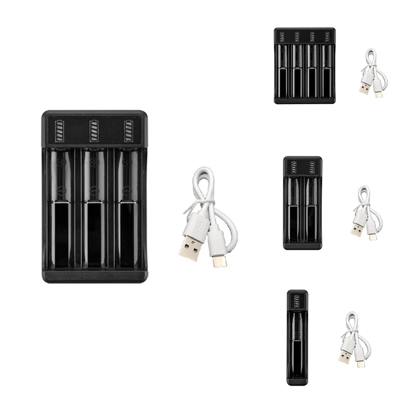 18650 Fast Charger With Type-C Cable 4.2V Lithium Battery Intelligent Charger For 14500 26650 18650 Battery