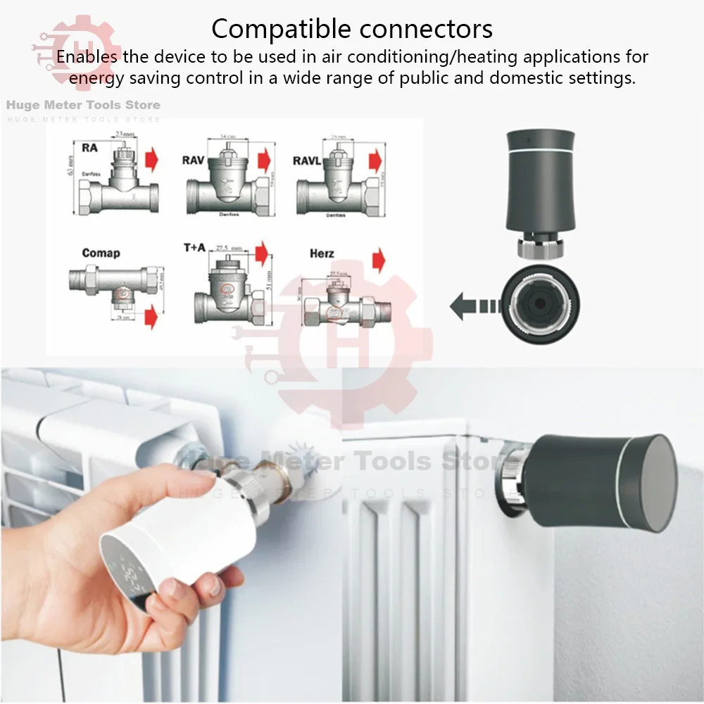 

ZigBee3.0 Новый приводной клапан радиатора Умный программируемый термостат Управление температурой нагревателя Голосовое управление