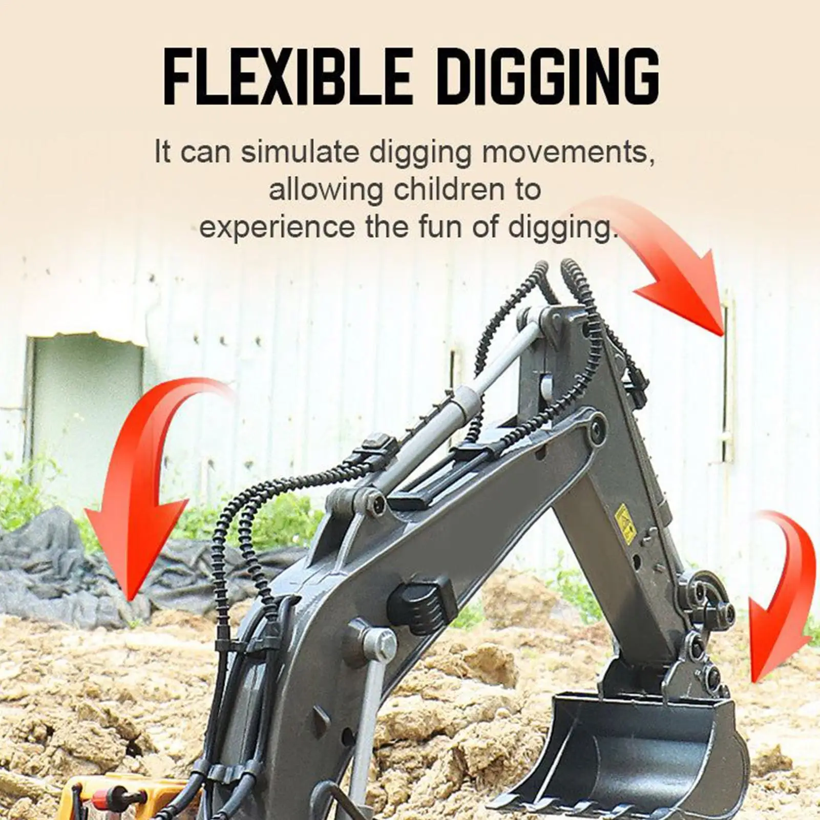 

Rc Excavator for Kids Sand Digger Rc Construction with Lights and Sounds for Boys Ages 3-8 Indoor Outdoor Backyard Birthday