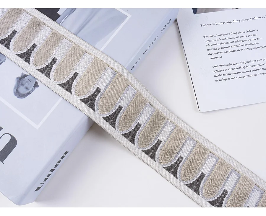 25 Meters Jacquard Band 6CM Wide Woven Tape Arabic Sewing Straps Trim For Clothing Curtain Sofa Furniture Decoration Accessories