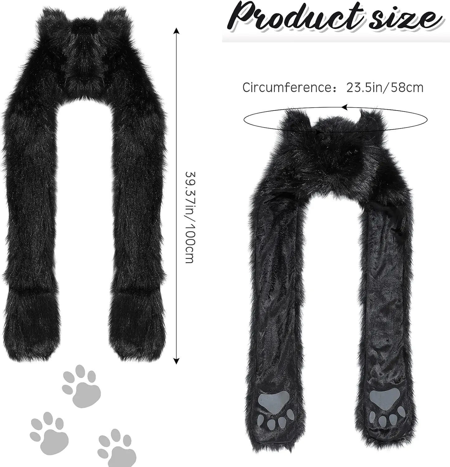 الثعلب فو الحيوان اغطية الرأس قبعة فروي القفازات قفازات وشاح الكفوف آذان فروي الحيوان الملحقات