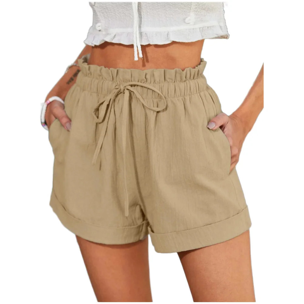 Womens Summer Casual Elastic Waist Shorts Polyester Spandex Street Hipster Hot
