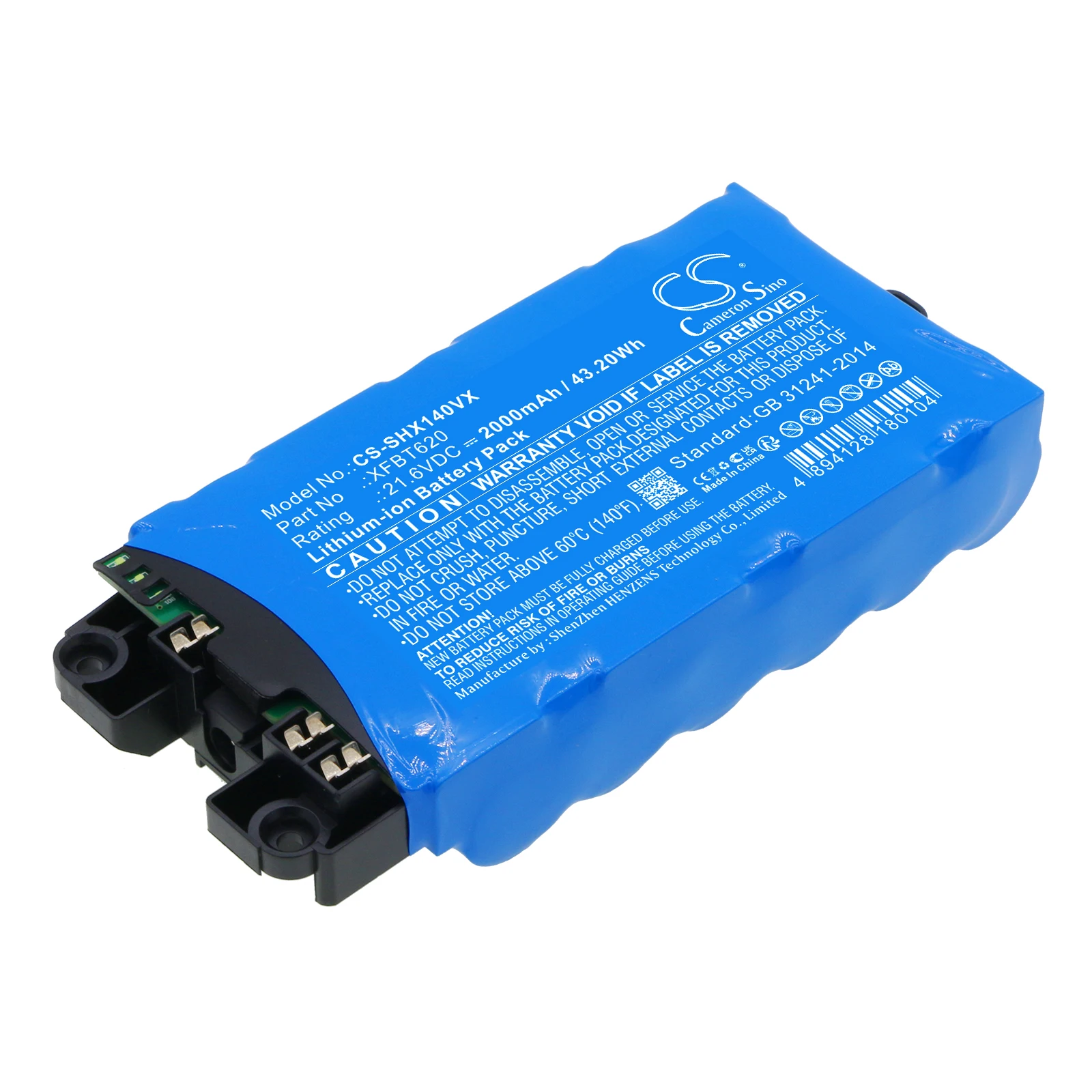 21.6V 2000mAh/2500mAh Vacuum Cleaner Battery XFBT620 for Shark IX140,IX141,IZ141,UZ145,IX141H,IX142,IZ140,IZ140C,IZ141C +TOOL