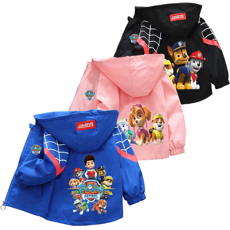 Spring Baby Boys Girls Coats Cartoon PAW Patrol Zipper Hoodies Jacket for Kids Sweatshirt Boys Cartoon Outerwear 1-10 Years