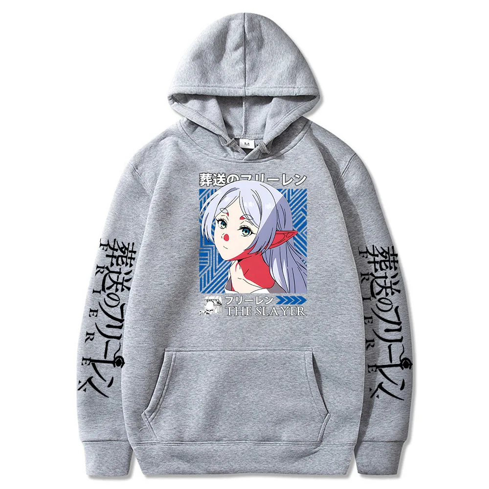 Anime Beyond Journey\'s End Plus Size Hoodies fot Women Cute Frieren Print Sweatshirts Harajuku Long Sleeve Graphic Streetwear