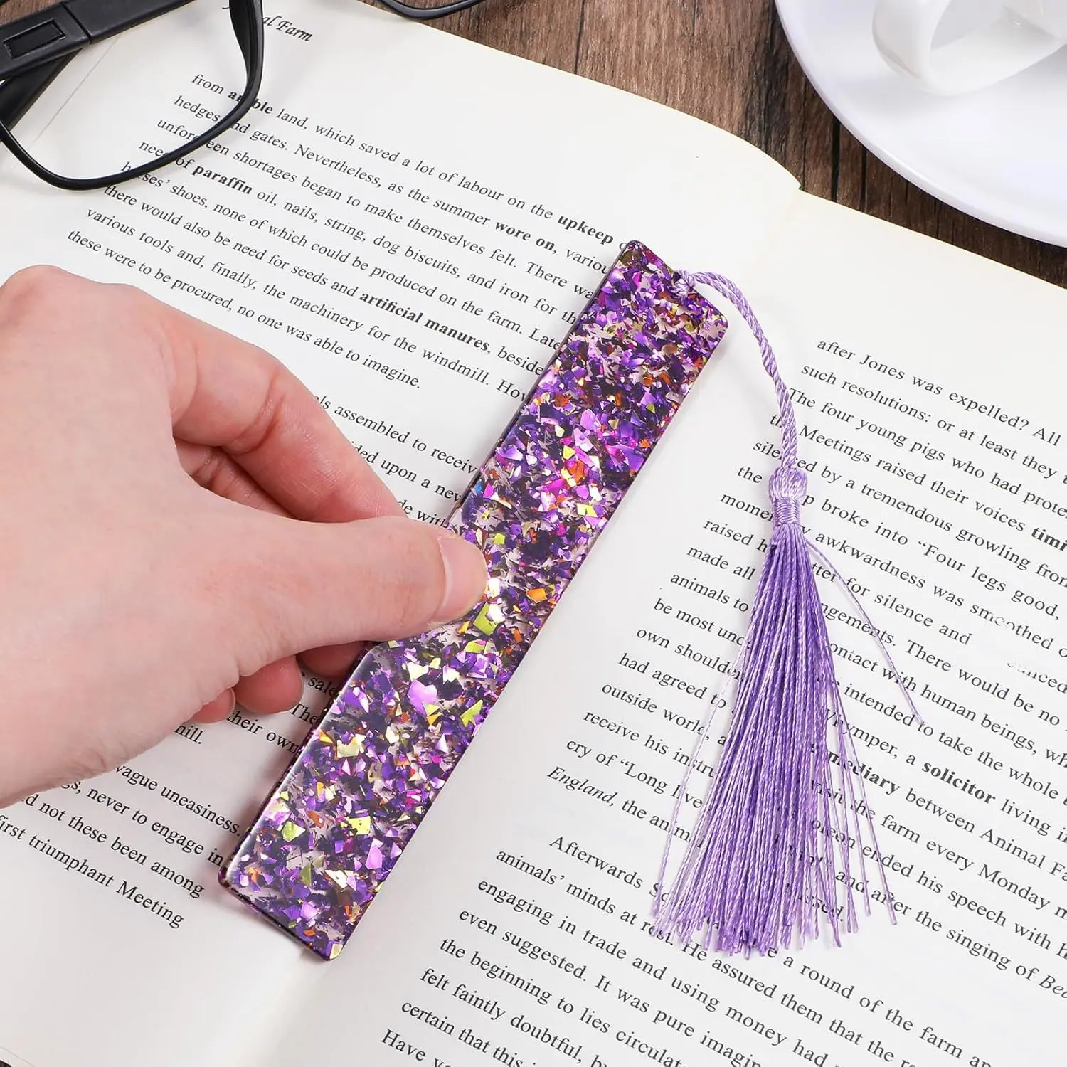 Tassels Bookmark Convenient Shimmering Bookmark Acrylic Bookmark Shimmering For School Libraries Book Reading