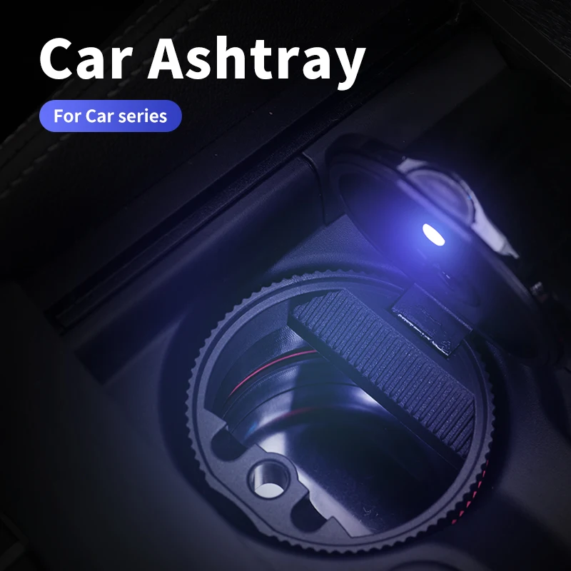 Car Interior Ashtray LED Light Portable Smoke Ashes Holder For Hongqi H9 HS5 H5 H7 E-HS9 E115 HS7 LS7 2021 2022 2023 Accessories