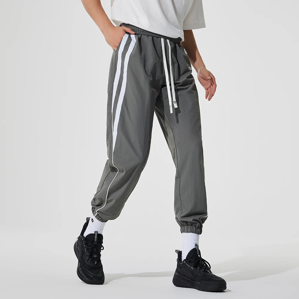 Lightweight Sweatpants for Men Two Sides Pocket Stripes Mens Casual Long Trousers Elastic Waistband Long Pants